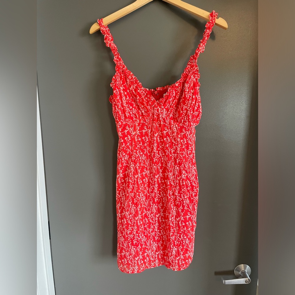 Hello Molly bright orange/red sun dress size large